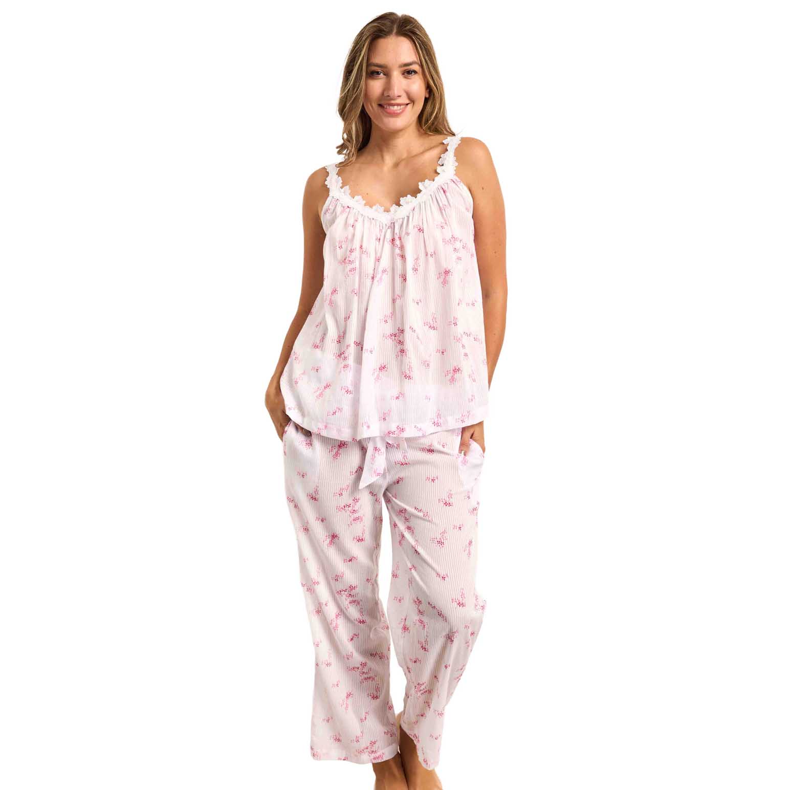 Cottonreal Super Voile Mini Petal Flora Sleeveless Tunic Pj Set